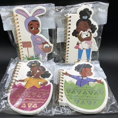 Black Paper Party Easter 4 Notebooks Girl w Bunny Boy in Bunny Suit Children