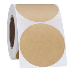 2″ Round Brown Kraft Paper Stickers Packaging Sealing Total 300 Labels Per Ro…