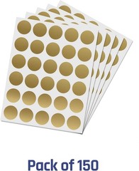 150 Pack, 1″ Scratch Off Stickers Labels, Round Circle – Gold