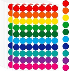 1050 PCS Colored Dot Sticker, 10 Bright Color Round Polka Circle Labels for W…