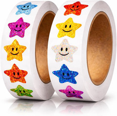 1000 Smiley Face Reward Stickers – 1 Inch round Multicolor Classroom Labels