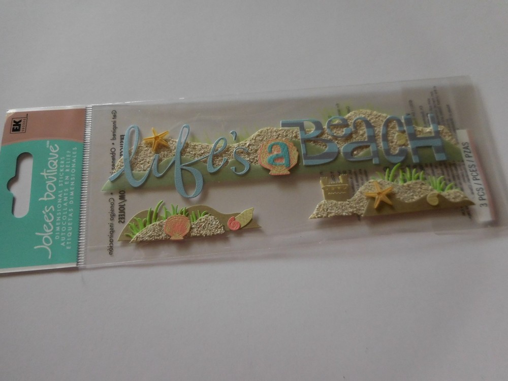 Scrapbooking Crafts Jolee’s Stickers Life’s A Beach Title Sand Castle Sea Shell