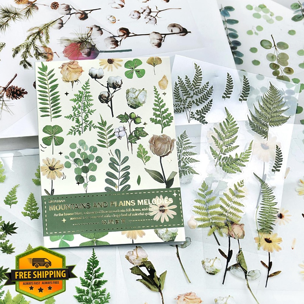 DAPUTOU Green Floral Scrapbook Stickers 400pc