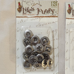 NEW Lot 4 Lifes Journey Metal Tacks Nickel Brass Button Masculine Contemporary-A