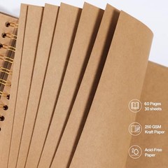 RECUTMS 10×10 DIY Scrapbook Album 60 Pages Hardcover Kraft Paper Photo Memory Bo