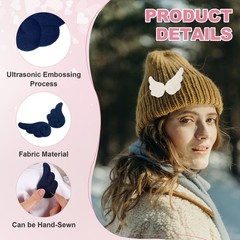 Plush Angel Wings for Craft, 30Pairs Mini Angel Wings (Navy Blue, 3″x1.6″)