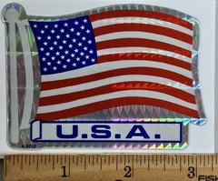 7 Selectra VTG Patriotic American USA Prismatic Flag Stickers, 250th Anniversary