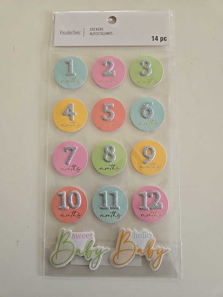 Recollections BABY FIRST 12 MONTHS Scrapbooking Stickers