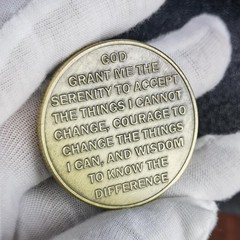 Phoenix Rising Lucky Coin Serenity Prayer Sobriety Coin Sober Gifts for Men or W