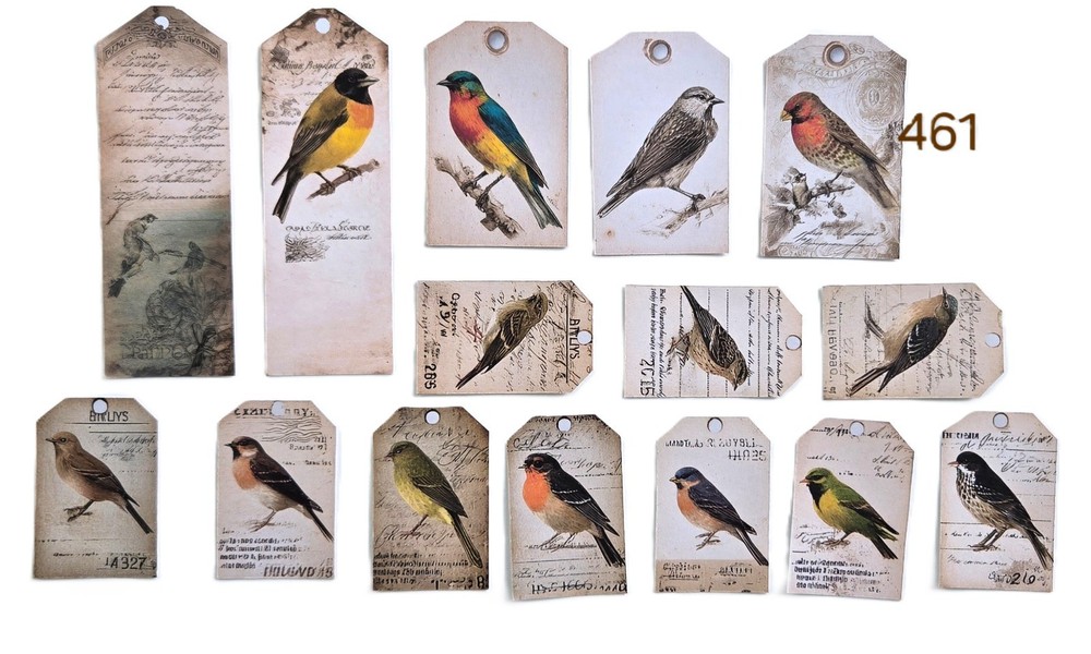 Vintage Bird Ephemera Tags Junk Journals