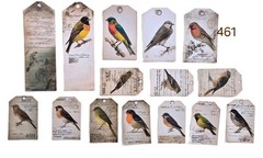 Vintage Bird Ephemera Tags Junk Journals