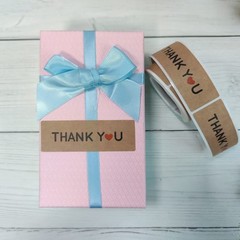 720 PCS 1″ x 3″ Thank You Stickers Rectangle Gift Seal Kraft Paper Thank You
