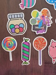 STICKERS x 10 Candy Gumball Chocolate Pink Cupcake Lollipop CAN4