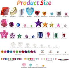 7560Pcs Gem Stickers – 20 Sheets Self-Adhesive Rhinestone Acrylic Bling Jewels f
