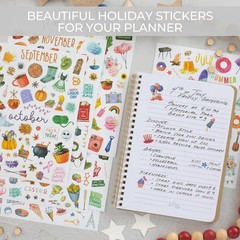 Journal Stickers, Beautiful Yearly Planner, Seasonal Vintage, Multicolor