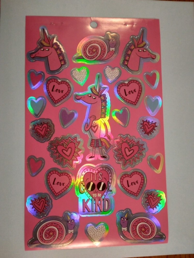 Happy Valentine Love Hearts Unicorn Stickers for your Planner 269713