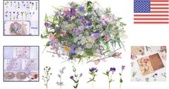 120 Colorful Transparent Flower Stickers for Scrapbooking and Craft Projects