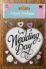RARE Jolees Wedding Day Title Hearts Ring Flowers Ceremony 3D Scrapbook Stickers
