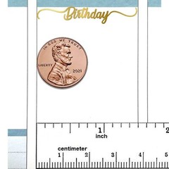 Birthday Script Planner Stickers / 30 ROSE Gold Foiled Stickers (1.5”)