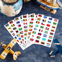 384 Pieces World Flag Stickers Assorted Country Stickers Flags Self-Adhesive