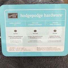 Stampin’ Up! Hodgepodge Hardware Metal Embellishment Kit w/ Brads Tin Case