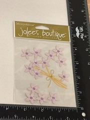 JOLEES BOUTIQUE SPJC015 VIOLET JEWELED FLOWERS STICKER COLLAGE EMBELLISHMENT