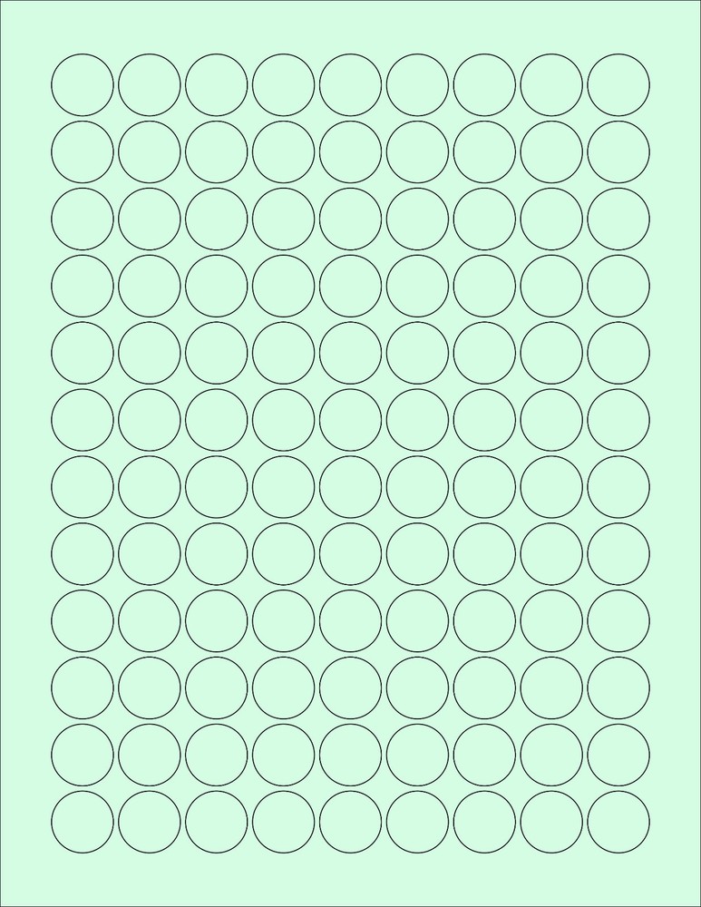 648 3/4″ROUND CIRCLE BLANK GREEN STICKERS LABEL KISSES STANDARD SIZE 8-1/2 X 11