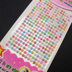3 Sheets of 294pcs 5mm Color AB Sunflower Self-Adhesive Rhinestones Stickers