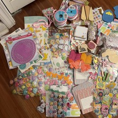 Easter Spring Scrapbooking Crafting Lot Hundreds Stickers Ribbon Misc Tons