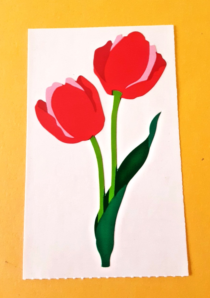 vintage Mrs Grossman’s tulips sticker module