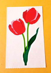 vintage Mrs Grossman’s tulips sticker module