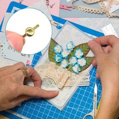 200 alfileres dorados redondos para scrapbooking, sujetadores papel 0.24 x 0.5»