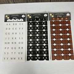 DCWV Stickers Scrapbooking Page Tabs White Black Brown Alphabet Letters Words