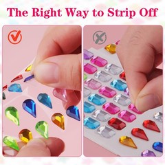 407pcs Gem Stickers Crafts for Kids, Self Adhesive Jewel Stickers, Acrylic Bl…