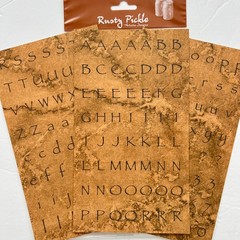 ✍️VINTAGE Rusty Pickle BLOCK ALPHABET STICKERS upper lower letters numbers ✍️ 🔤