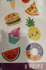 Food Mylar Stickers Sticko 8 Piece Fun Food Phone Laptop Tablet Decoration