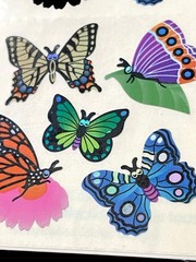 6 Vintage Sandylion Prismatic SEALED Holographic Rainbows Butterflies Stickers