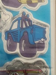 Vintage 80s Fun Foil Shinies Stickers Hallmark Race Cars Monster Truck Jeep
