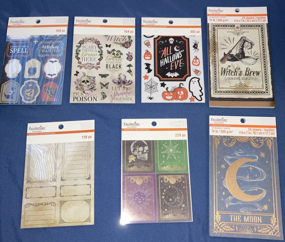 Recollections Halloween Themed Sticker Sheet Packs or Paper Pads YOU CHOOSE
