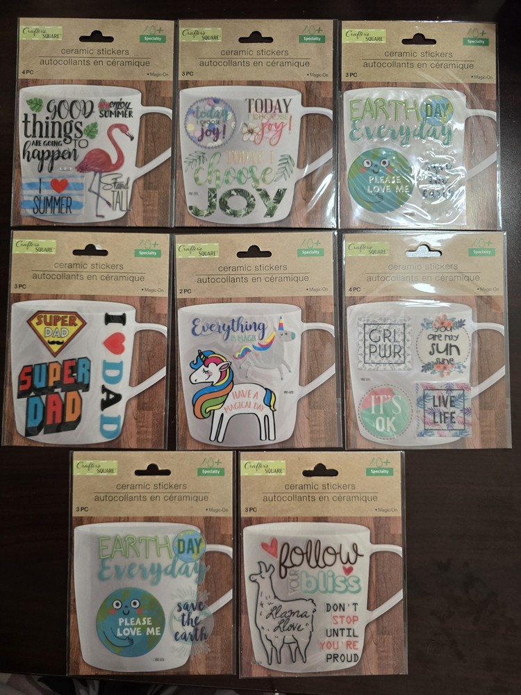 Lot of 8 Crafter’s Square Ceramic Sticker Packs – DIY Craft Supplies NEW