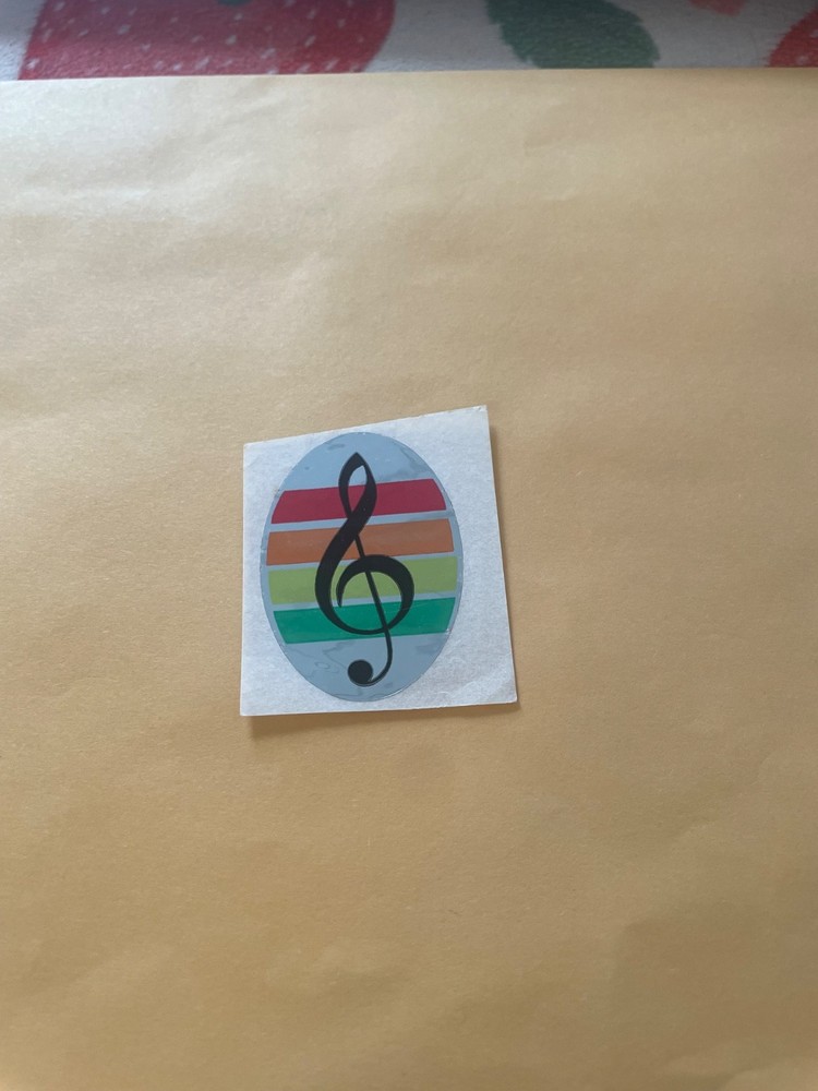 Vintage 1980s Sandylion Foil Music Note Sticker