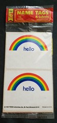 Vintage Trend Name Tags & Labels Rainbow Hello 1982 package of 16 NEW