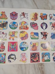 Vintage 1983 Institutional Financing Services Stickers Butterflies Unicorn Color