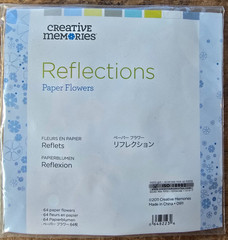 Creative Memories Reflections 64 Paper Flowers NIP light blue green white