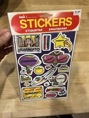 Vtg 1983 HUMBERTO Celebrity Stickers Sealed Mark I Name Stickers
