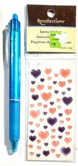 Purple Orange Hearts Recollections Stickers Scrapbooking Card Journal Planner