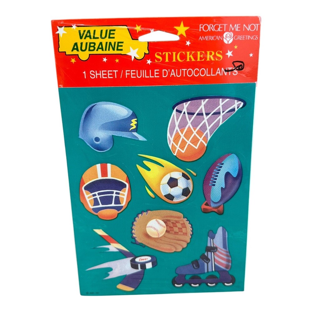 Vintage American Greetings Forget Me not Value Aubaine Sports Stickers sealed