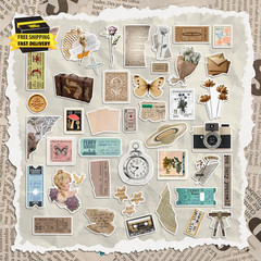 300 Pcs Vintage Stickers, Junk Journal Supplies, Cute Stickers for Journaling Su