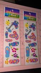 Vintage Stickers OTC Lot 2 Packs Flip Flops Shoes Flowers