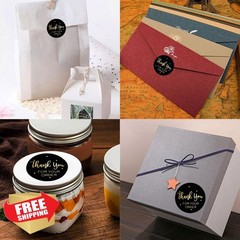 Henalog Thank You Stickers Black 1 inch 500 Pcs